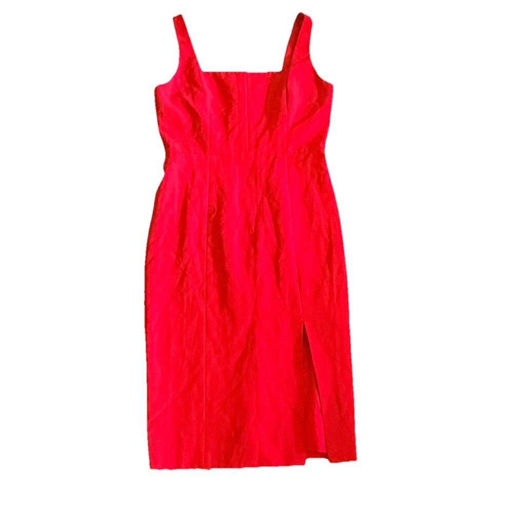 Milly Classic Red Orange Sleek Dress Front Slit Womans Sz 6